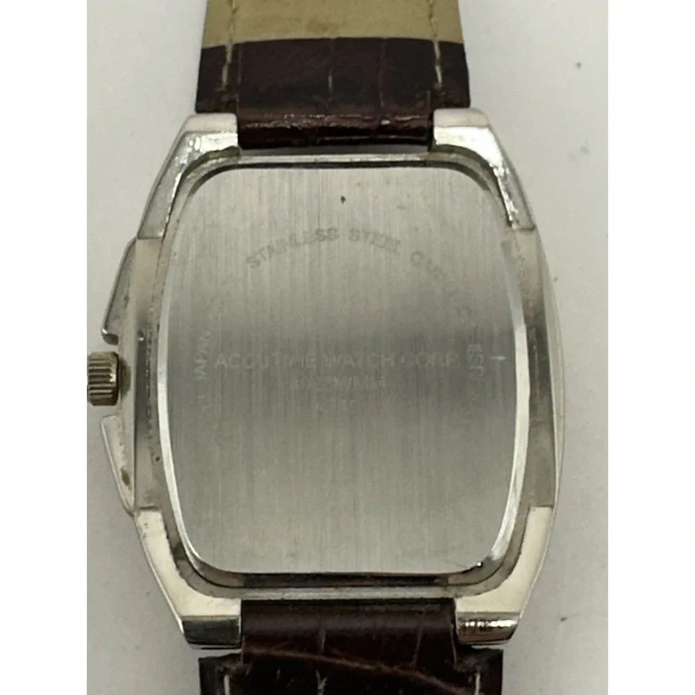 Accutime 4028WMM New Battery Mens Tank Watch‎ 42MM 8